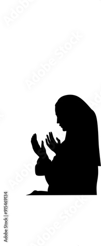 Woman moslem praying silhouette design vector 