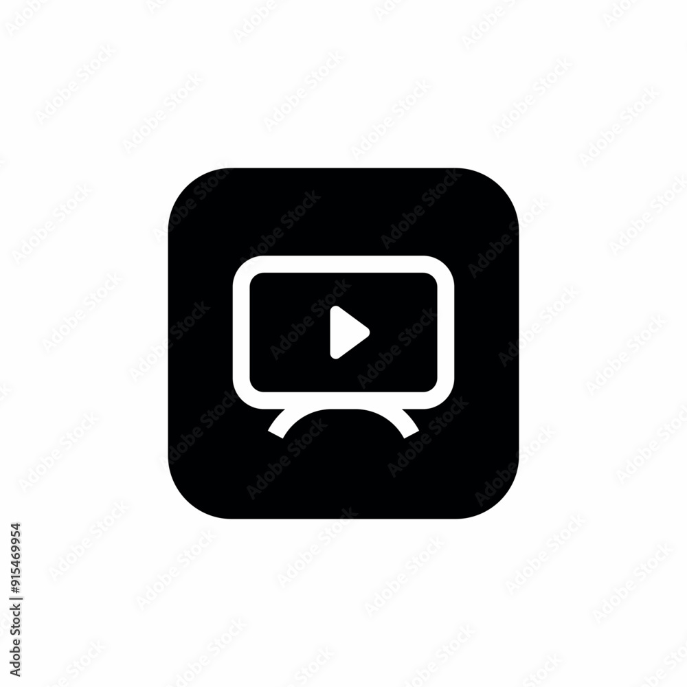 smart tv play button media icon smart tv play button media icon