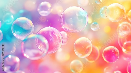 A colorful soap bubble design with overlapping bubbles and a mix of bright and pastel colors, ideal for creative and lively content.