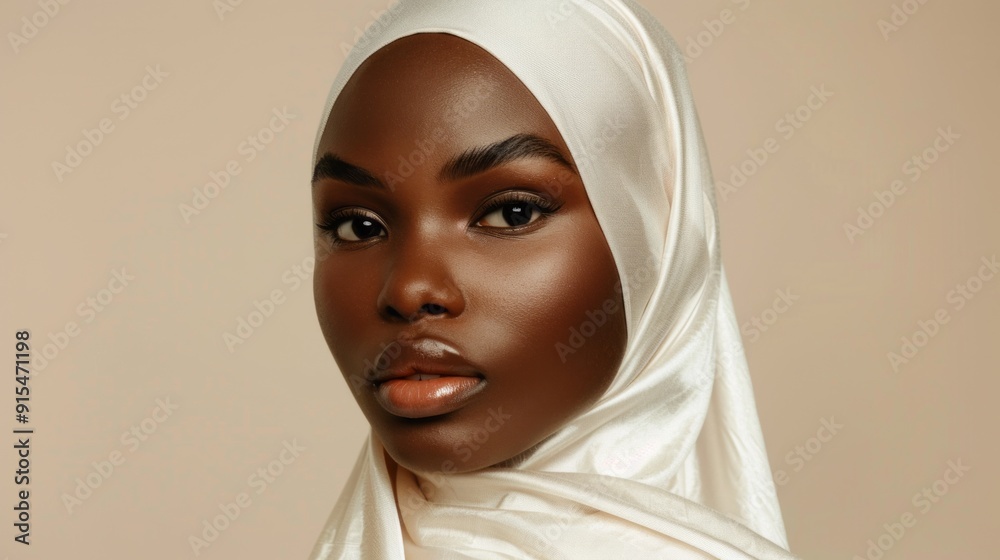 A woman with a scarf on her head A woman with a scarf on her head