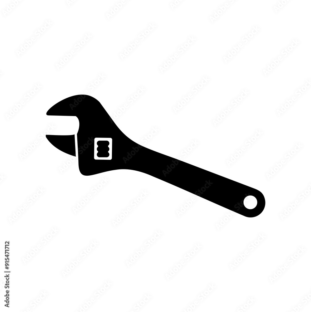 Adjustable wrench icon. Repair tool. Metal adjustable wrench illustration on transparent background. Adjustable wrench icon. Repair tool. Metal adjustable wrench illustration on transparent background.