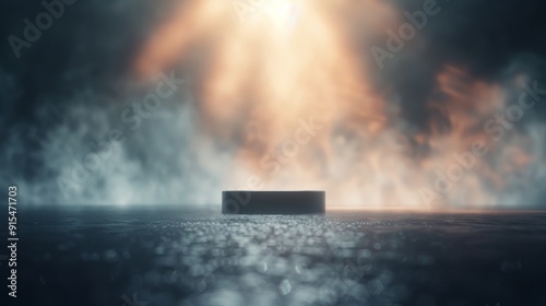 Mysterious Beam of Light Illuminates Dark Abstract Space at Dusk