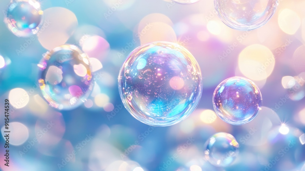 A contemporary background featuring a cascade of iridescent soap bubbles with subtle lighting effects, creating a modern and fresh look.