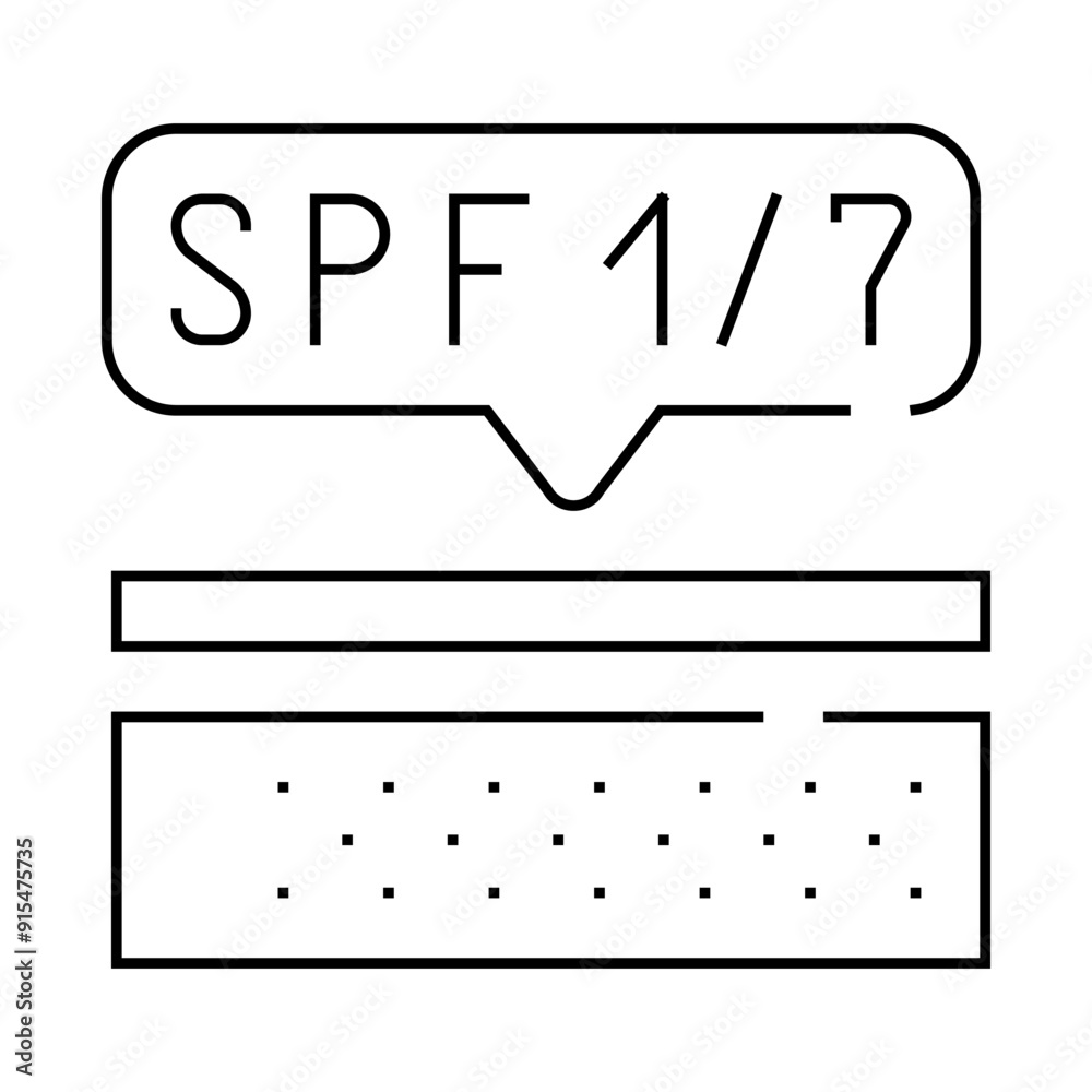 sunscreen layer on skin line icon vector. sunscreen layer on skin sign. isolated contour symbol black illustration