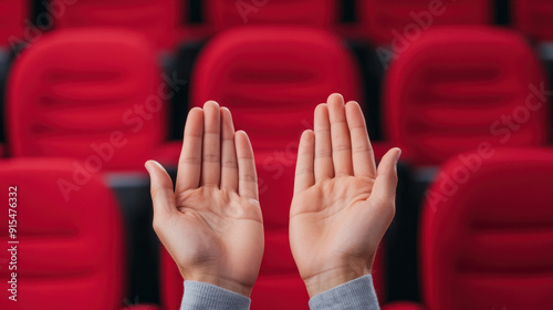 Friends attending a live theater show photo