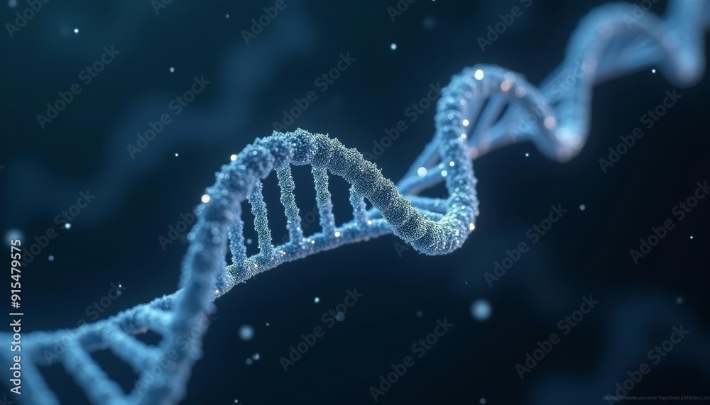 Illuminated DNA double helix in a cosmic backdrop Illuminated DNA double helix in a cosmic backdrop