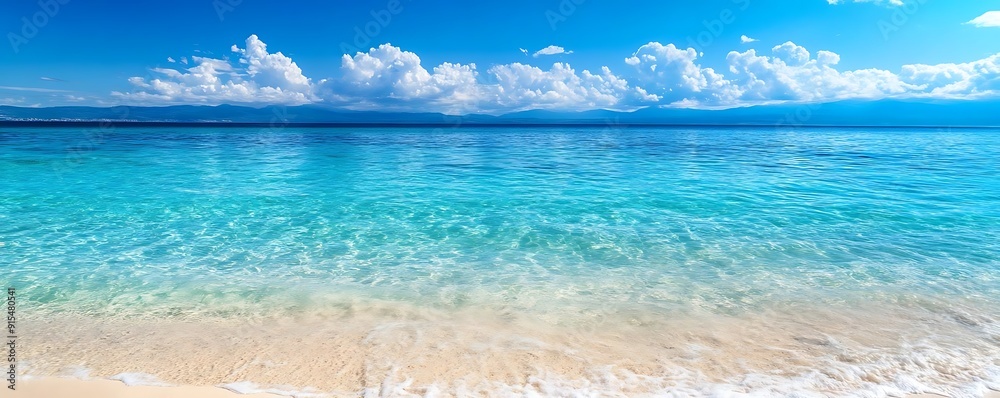 Beautiful Beach with Clear Blue Water and White Sand - Photo Beautiful Beach with Clear Blue Water and White Sand - Photo
