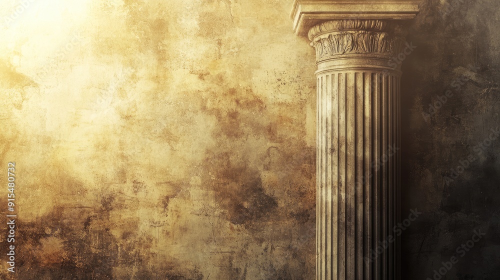 Abstract background featuring a single Roman column with ample space for text in the middle. The blend of classic and contemporary elements is perfect for creative projects. Abstract background featuring a single Roman column with ample space for text in the middle. The blend of classic and contemporary elements is perfect for creative projects.