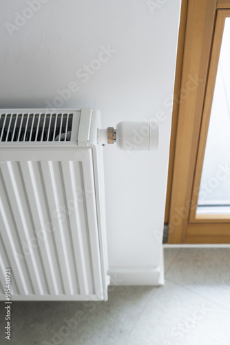 Wallpaper Mural White radiator with thermostat in modern room Torontodigital.ca