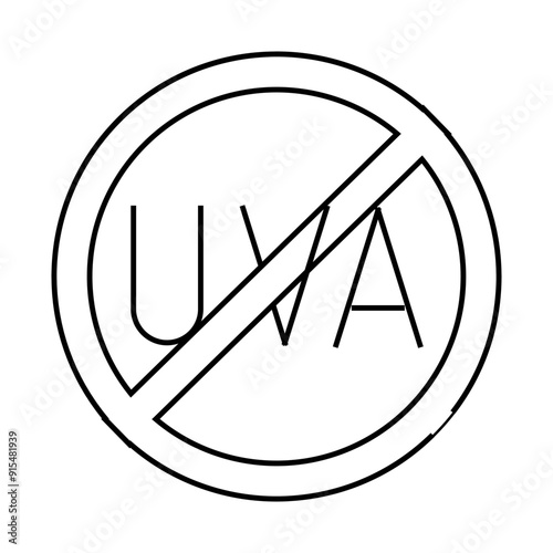 uva crossed out mark line icon vector. uva crossed out mark sign. isolated contour symbol black illustration