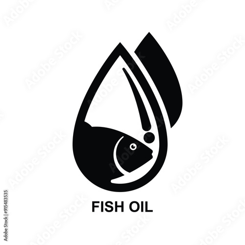 Fish oil icon. Treatment nutrition skin care isolated on background vector illustration.