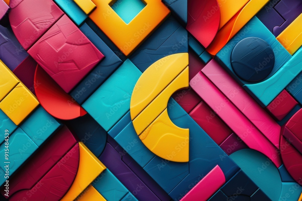 Fototapeta premium Abstract geometric shapes with vibrant colors