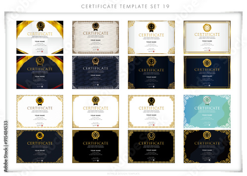 賞状セット（横向き）19　certificate　ディプロマ　表彰状　フレームデザイン