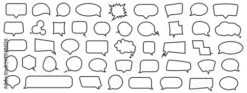 Speech bubbles set on a white background. Vector illustration