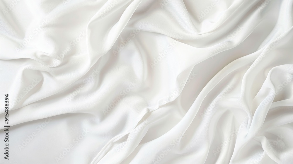 Fototapeta premium Elegant Draped White Silk Fabric Texture for Luxurious Backgrounds and Design Resources