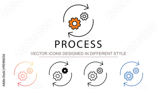 Process icon design with white background stock illustration