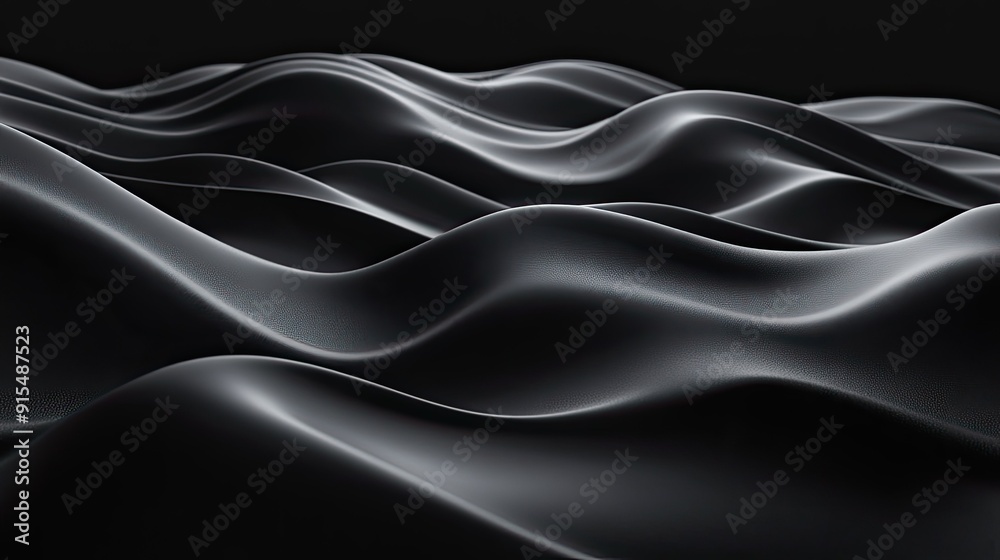 Smooth 3D black background with gentle waves and soft lighting, creating a calming and peaceful effect. Smooth 3D black background with gentle waves and soft lighting, creating a calming and peaceful effect.