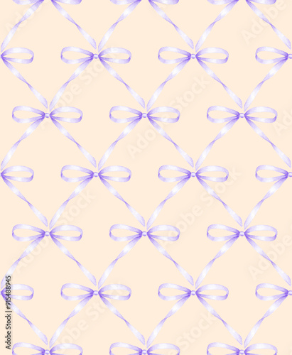 Watercolor bow seamless pat...