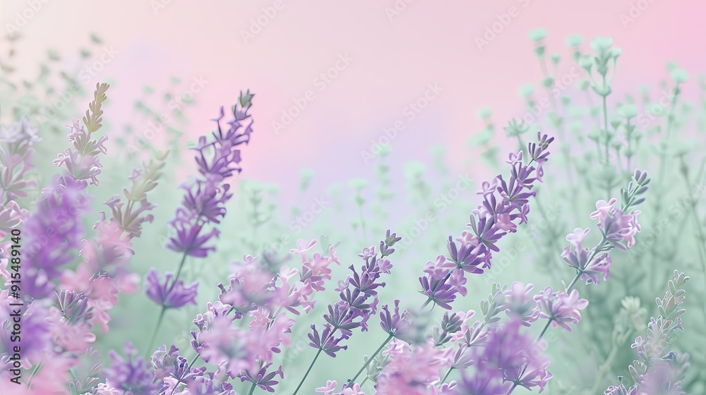 Fototapeta premium Create a pastel-colored background with soft gradients, incorporating smooth transitions between shades of pink, lavender, and mint green