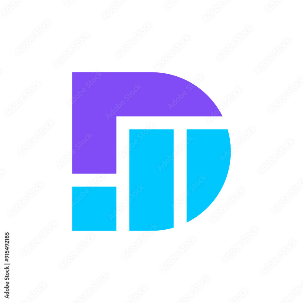 Letter D chart growth modern minimal logo Letter D chart growth modern minimal logo