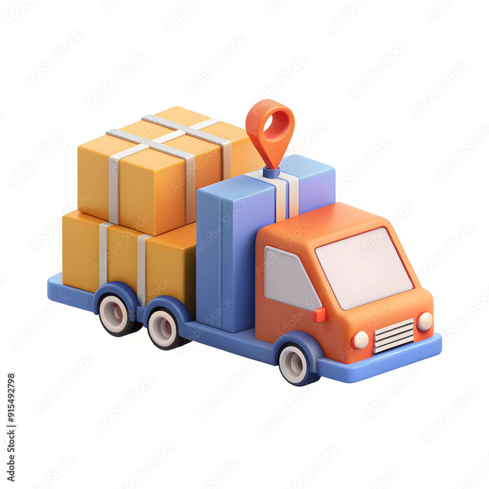 3D flat logistic icon with copy space for business reports - Enhance presentations with clear visual logistics representation in doodle style 3D flat logistic icon with copy space for business reports - Enhance presentations with clear visual logistics representation in doodle style