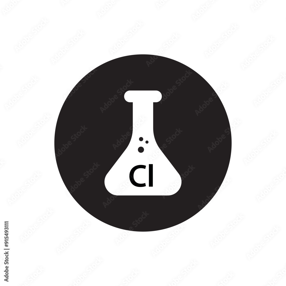 chlorine icon black and white design chlorine icon black and white design
