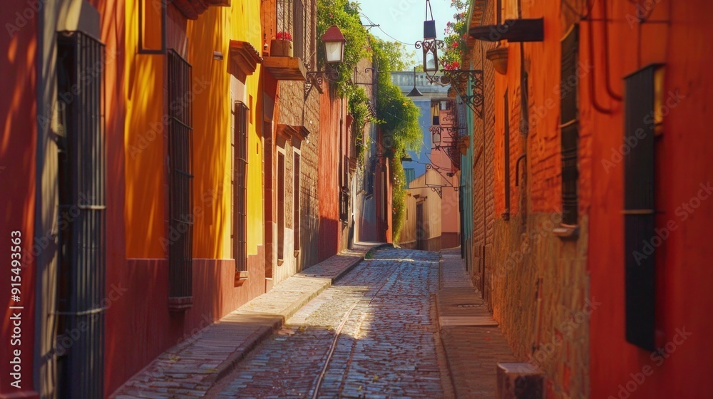 Obraz premium Colorful alley in San Miguel de Allende, Mexico