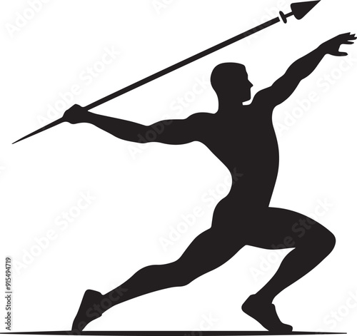javelin throw vector silhouette illustration logo art