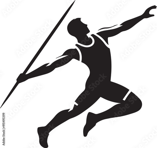 javelin throw vector silhouette illustration