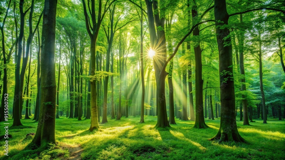 Green trees casting dappled light in serene forest setting, nature, landscape, trees, tranquil, peaceful, foliage Green trees casting dappled light in serene forest setting, nature, landscape, trees, tranquil, peaceful, foliage