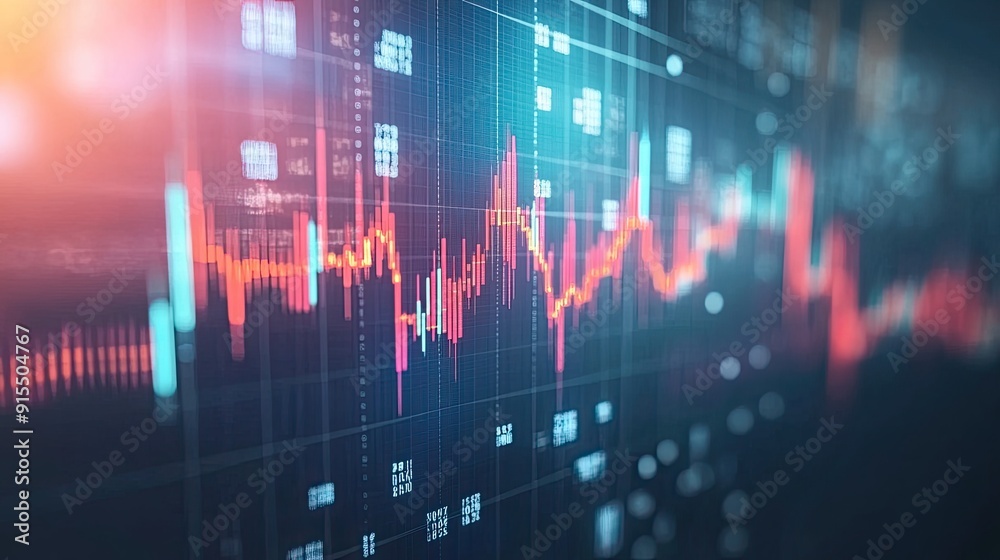Modern business background with economic diagrams and stock market trends, perfect for corporate use.