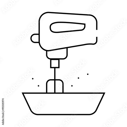 mixer kitchen tool line icon vector. mixer kitchen tool sign. isolated contour symbol black illustration