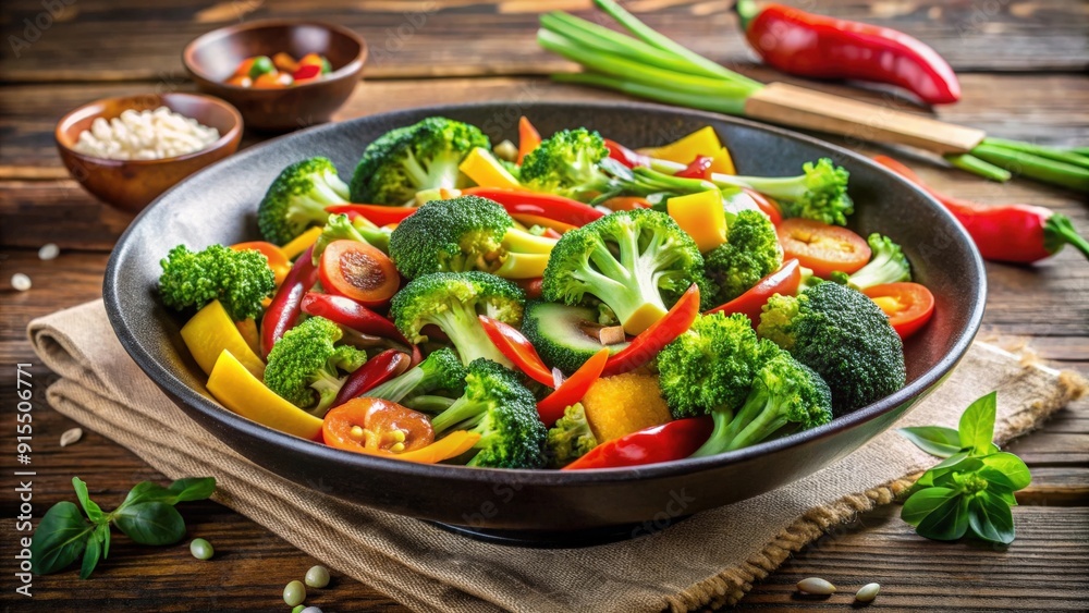 Fresh and healthy broccoli stir-fry meal with colorful vegetables , broccoli, stir-fry, healthy, meal, vegetables, colorful Fresh and healthy broccoli stir-fry meal with colorful vegetables , broccoli, stir-fry, healthy, meal, vegetables, colorful