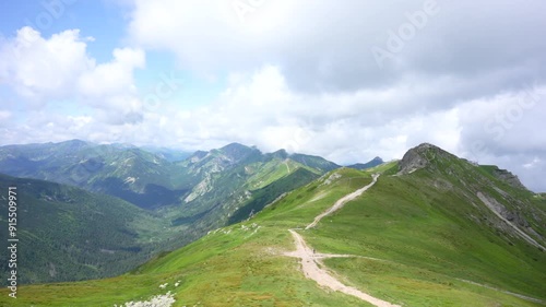 Panoramic view from above, Poland, Zakopane. Kasprowy Wierch