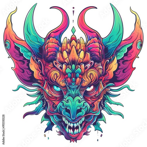 Red Skeleton Dragon Monster Head