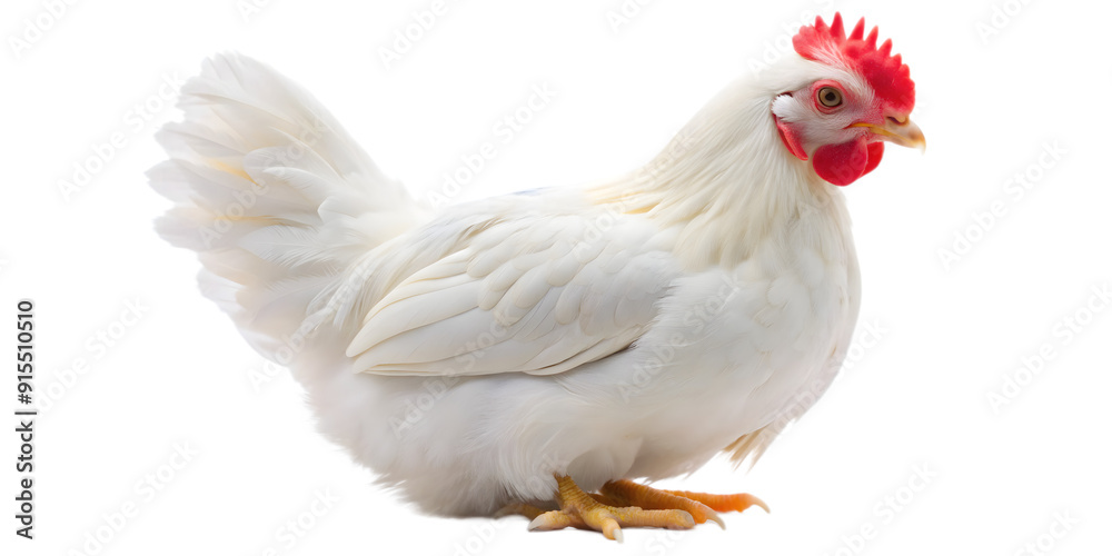 Fototapeta premium Three White chicken isolated on transparent background.