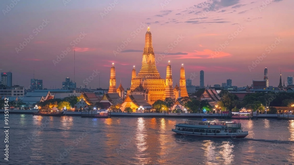 Wat Arun Temple at sunset landmark of Bangkok, Thailand Wat Arun Temple at sunset landmark of Bangkok, Thailand