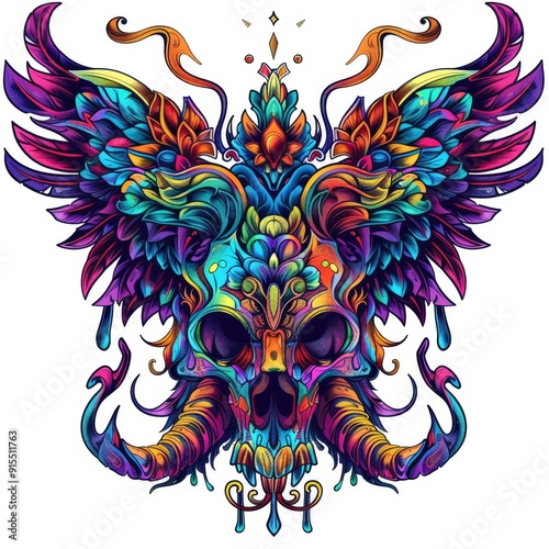 Red Skeleton Dragon Monster Head