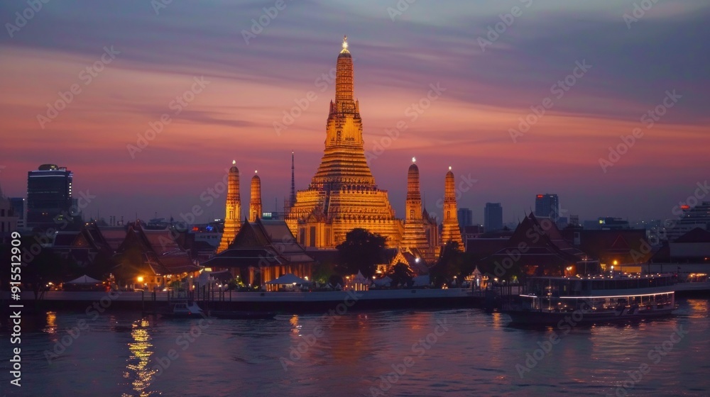 Wat Arun Temple at sunset landmark of Bangkok, Thailand Wat Arun Temple at sunset landmark of Bangkok, Thailand