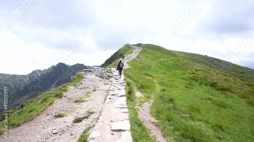 People climb to the top of the mountain, Poland, Zakopane Kasperowy Wierch