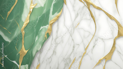 Wallpaper Mural Illustration light green marble texture with golden veins abstract background. Torontodigital.ca