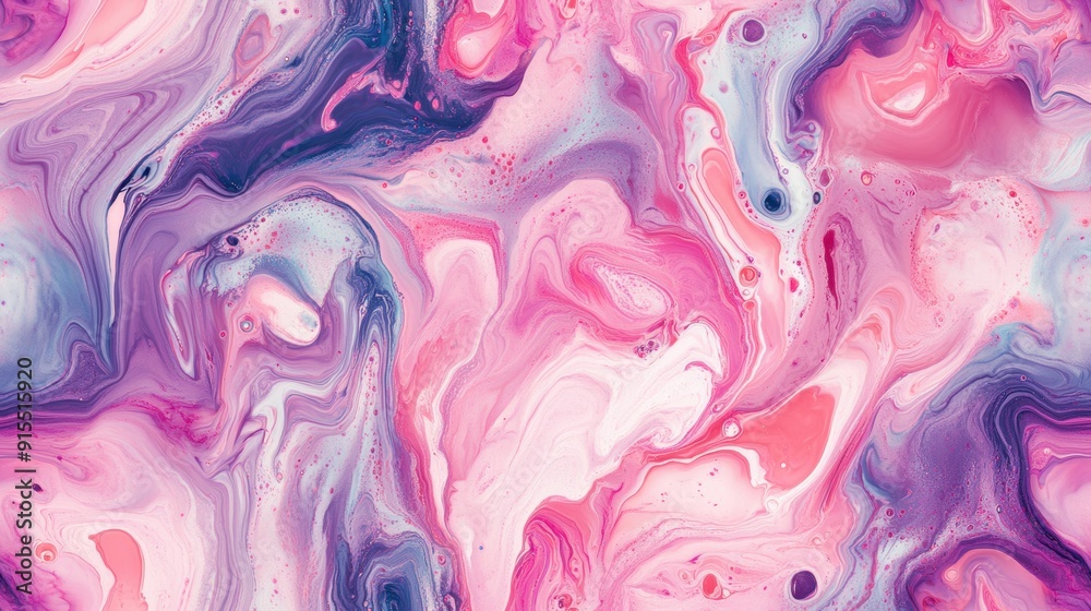 Fototapeta premium A colorful abstract painting with a pink and blue swirl pattern