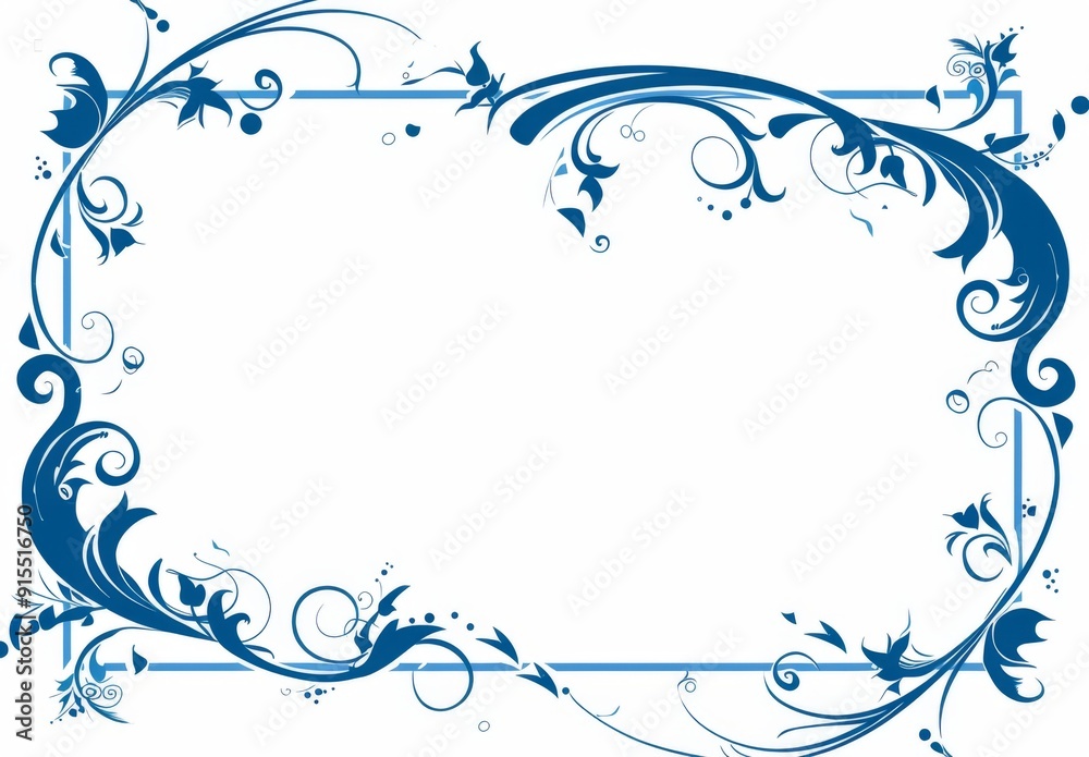 Simple Blue Frame Design for Award Certificate with Dots and Swirls, White Background, Vector Graphics
Simple Blue Frame Design for Award Certificate with Dots and Swirls, White Background, Vector Graphics