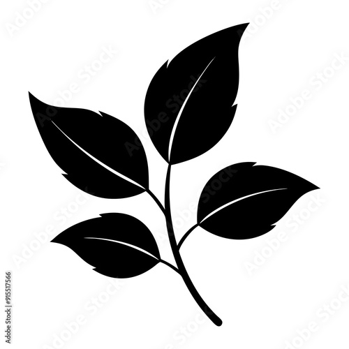 Leaf Silhouette Illustration isolated on white background