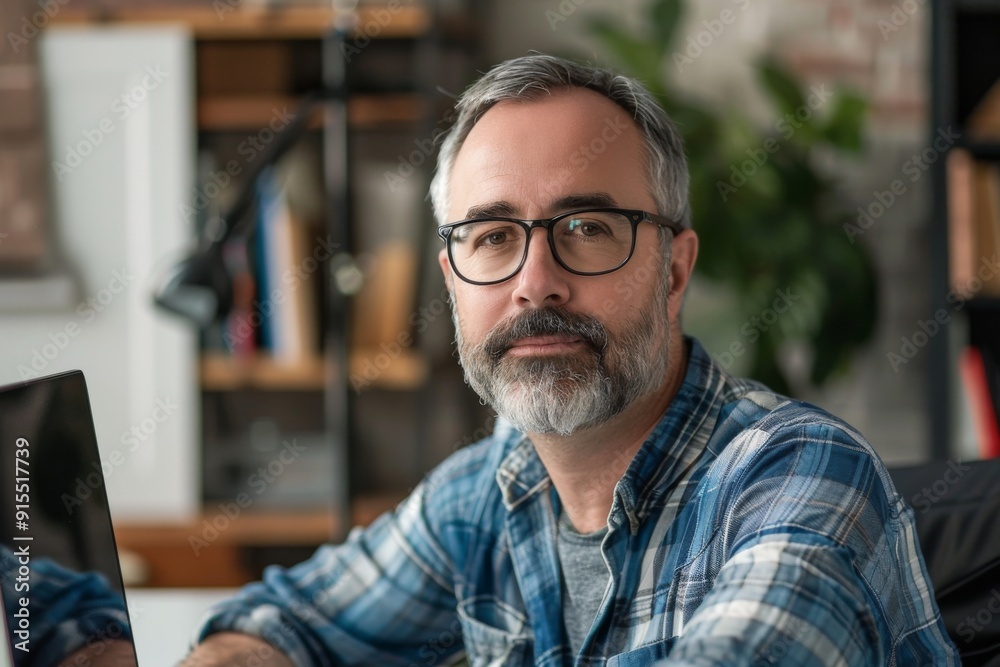 Portrait of a middle aged male software engineer Portrait of a middle aged male software engineer