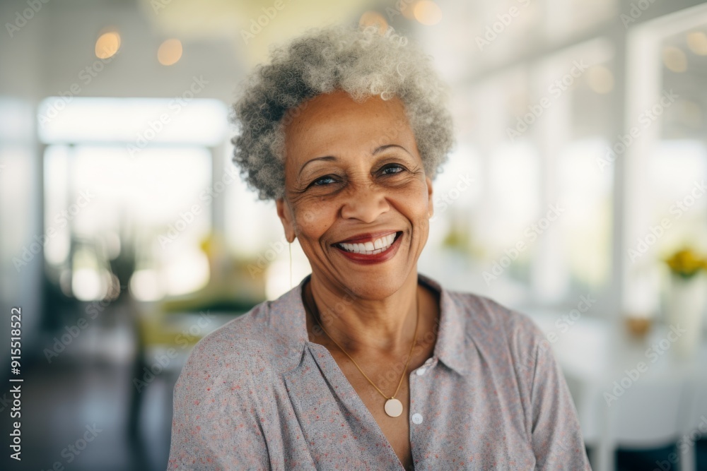 Smiling portrait of a senior woman in nursing home Smiling portrait of a senior woman in nursing home