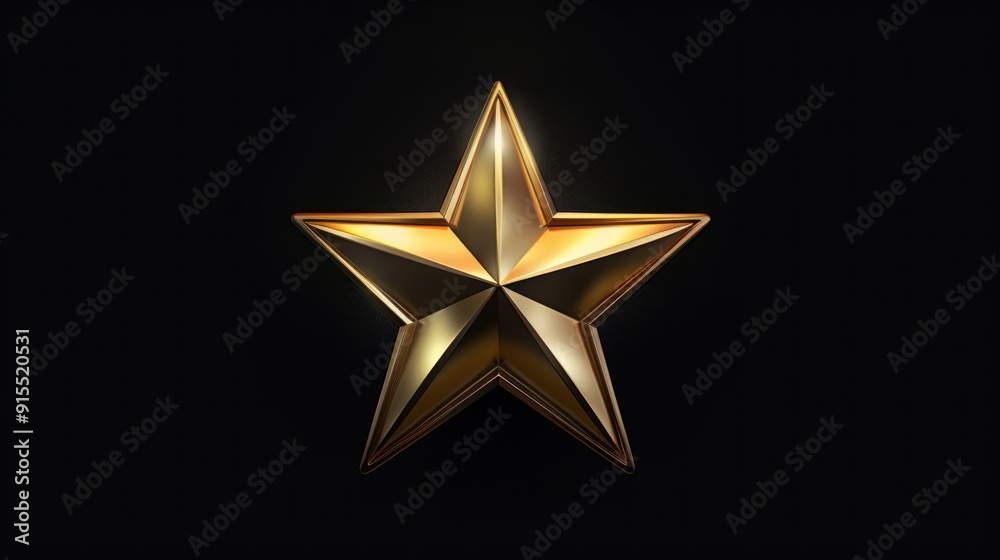 Golden Star on Black Background Golden Star on Black Background