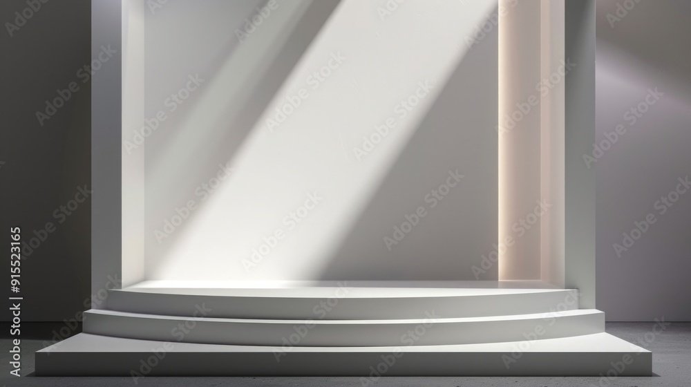 Minimalist White Podium with Shadow for Product Display Minimalist White Podium with Shadow for Product Display
