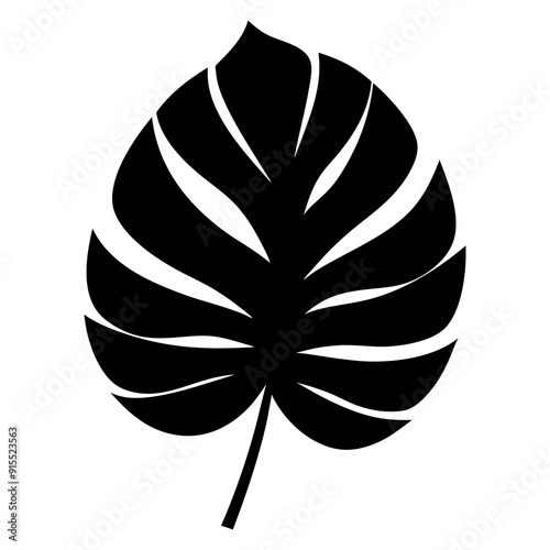 Palm Leaf Silhouette Illustration isolated on white background
