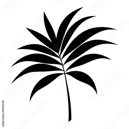Palm Leaf Silhouette Illustration isolated on white background